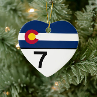 Colorado State Highway 7 schild Keramisch Ornament
