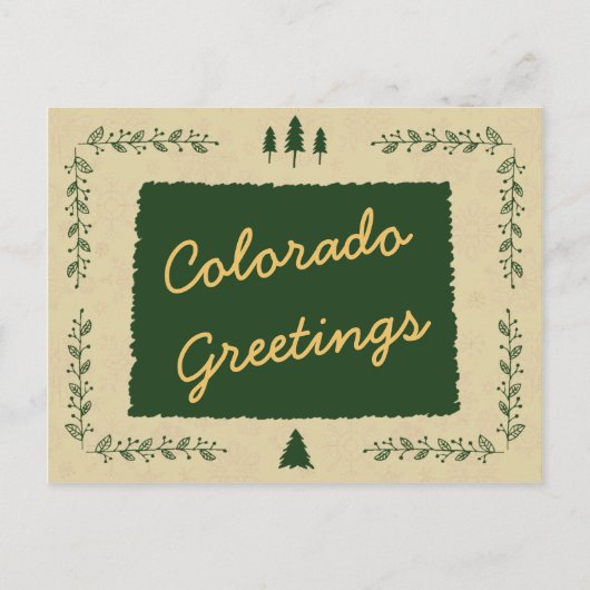 Colorado State Kerstvakantie Groeten Feestdagenkaart (Voorkant)
