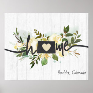 Colorado State Persoonlijke Rustieke Thuisstad Poster
