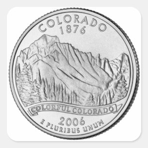 Colorado State Quarter Vierkante Sticker
