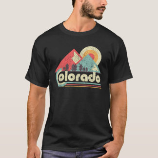 Colorado State Retro , drukke vlag T-shirt