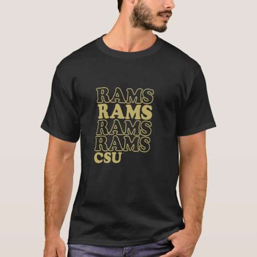 Colorado State University Rams Gestapelde Geest T-shirt (Voorkant)