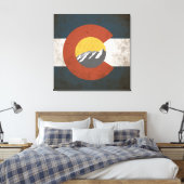Colorado State Vlag Grunge met Bergen Canvas Afdruk (Insitu (Slaapkamer))
