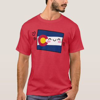 Colorado State Vlag Kaart Glimlach met Liefde Over T-shirt