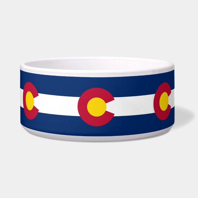 Colorado State Vlag Pet Bowl Voerbakje (Voorkant)