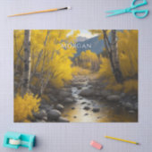 Colorado Stream & Aspen Bomen Kunst, Naam, Decoupa Tissuepapier (Craft)