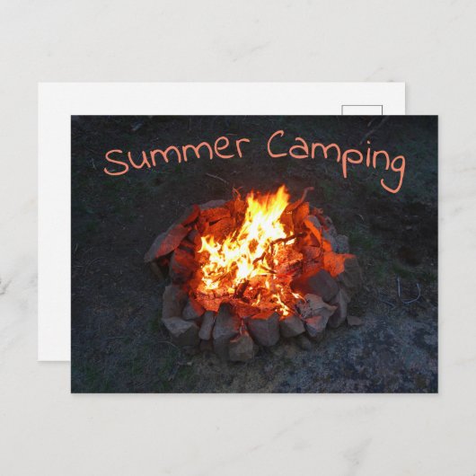 Colorado Summer Camp Fire Briefkaart (Voorkant / Achterkant)