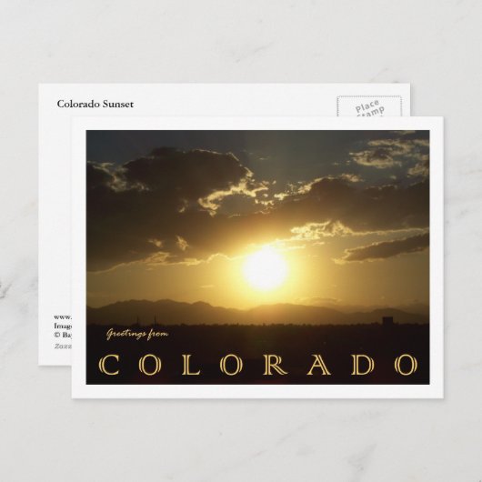 Colorado Sunset Briefkaart (Voorkant / Achterkant)