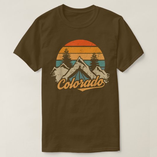 Colorado T-shirt Retro  bergen Natuur Hiking (Design voorkant)