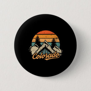 Colorado T-shirt - Retro Vintage Bergen Natuur Wan Ronde Button 5,7 Cm