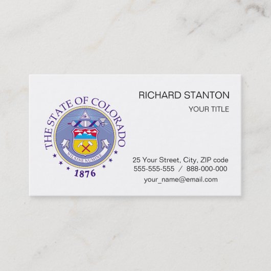 Colorado-teken Visitekaartje (Voorkant)