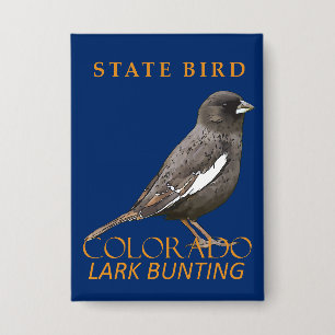 Colorado Territory Bird De Lark Bunting Button