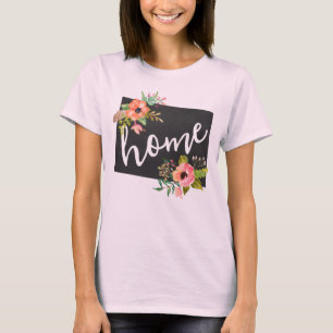 Colorado Thuis Schoolbord Waterverf Bloemen Staat T-shirt