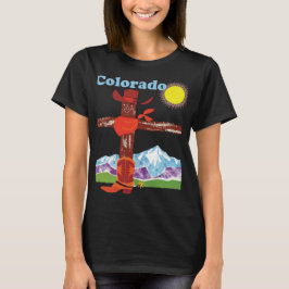 Colorado Totem Mountain, Rustieke Retro Reis T-shirt