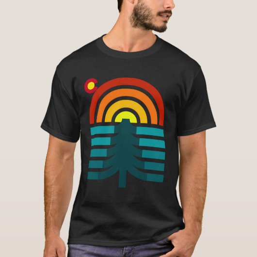 Colorado Tree Art Grafisch ontwerp T-shirt (Voorkant)