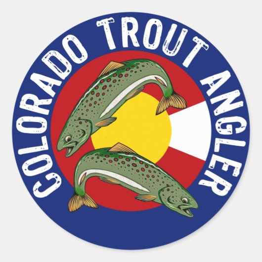Colorado Trout Angler Ronde Sticker (Voorkant)