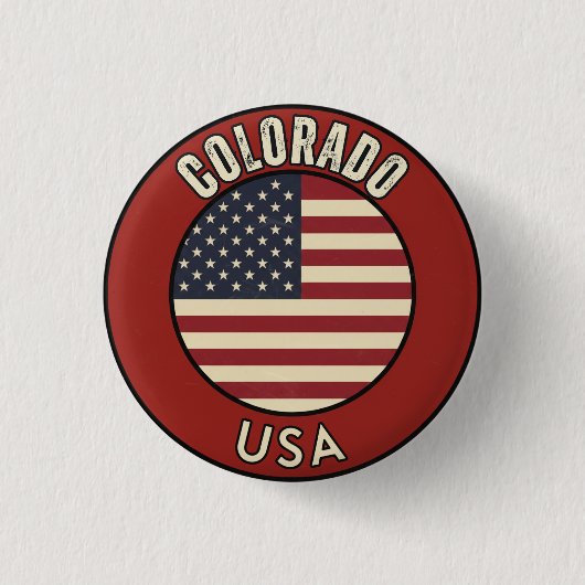 Colorado United States Ronde Button 3,2 Cm (Voorkant)