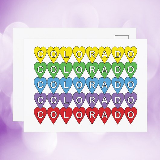 Colorado US Harten Kleurrijk Briefkaart