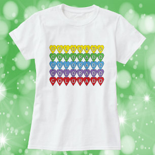 Colorado US State Hearts Rainbow T-shirt