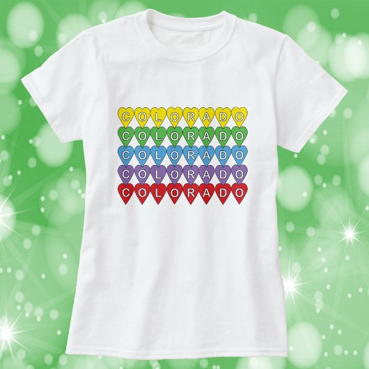 Colorado US State Hearts Rainbow T-shirt