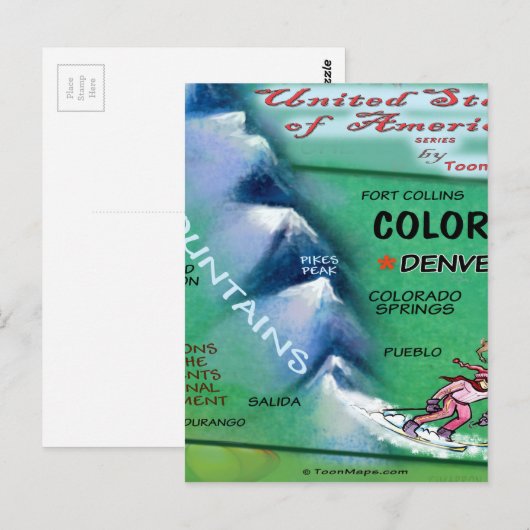 Colorado USA Kaart (Voorkant / Achterkant)