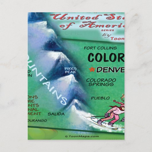 Colorado USA Kaart (Voorkant)