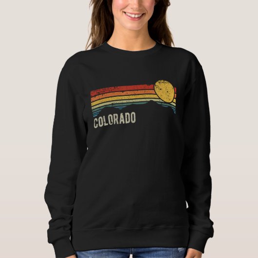 Colorado USA Retro Sunset Distressed Style Design Trui (Voorkant)