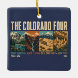 Colorado Vier Nationaal Park Illustratie Vintage Keramisch Ornament