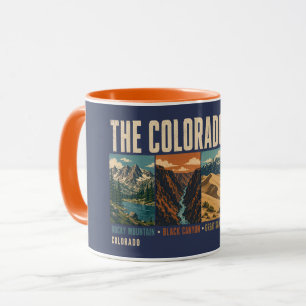 Colorado Vier Nationaal Park Illustratie Vintage Mok