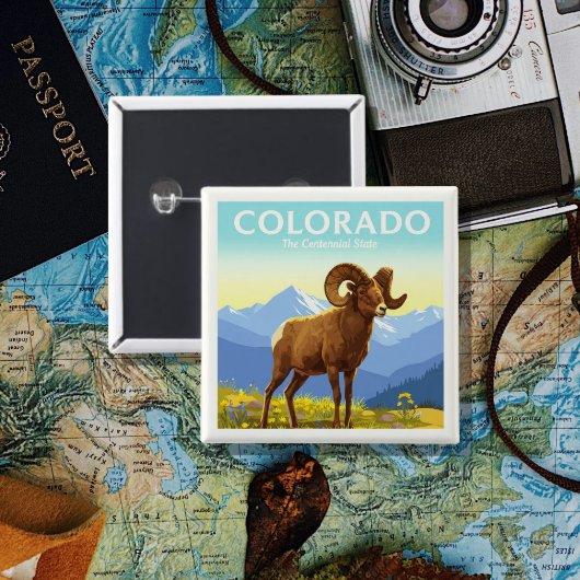  Colorado Vierkante Button 5,1 Cm