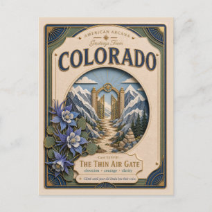 Colorado Vintage Paper Cut Amerikaanse Arcana Briefkaart