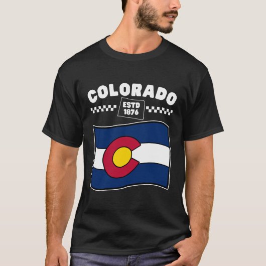 Colorado vlag 1876 t-shirt (Voorkant)