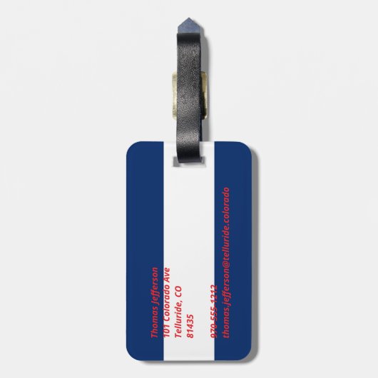 Colorado vlag bagagelabel (Achterkant verticaal)