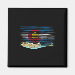 Colorado Vlag Bruine Forel Vliegvissen Visser Vi Magneet