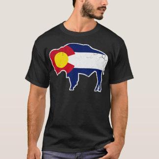 Colorado vlag Buffalo Bizon Art T-shirt