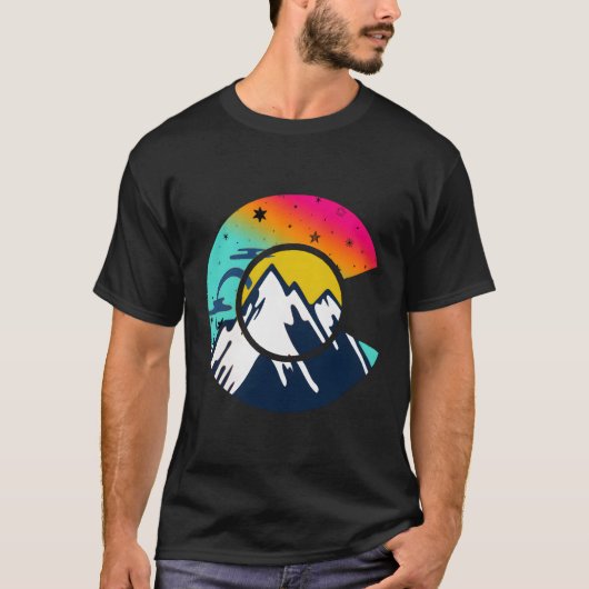 Colorado Vlag C Berg T-shirt (Voorkant)