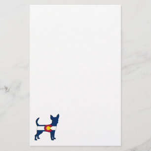 Colorado vlag chihuahua hond briefpapier