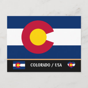 Colorado Vlag & Colorado Staat USA /Amerika Briefkaart