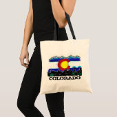 Colorado vlag denver skyline artsy bag tote bag (Voorkant (product))