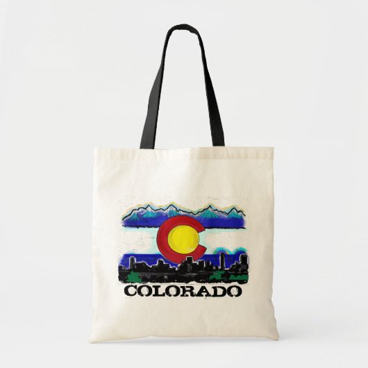 Colorado vlag denver skyline artsy bag tote bag (Voorkant)