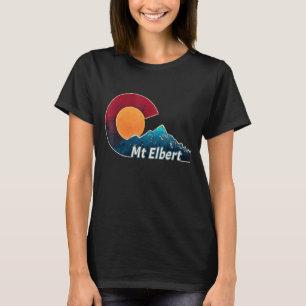 Colorado vlag en berg gestileerde Mount Elbert T-shirt
