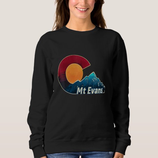Colorado vlag en berg gestileerde Mount Evans Trui (Voorkant)