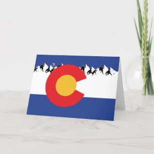 Colorado Vlag en bergen Feestdagen Kaart