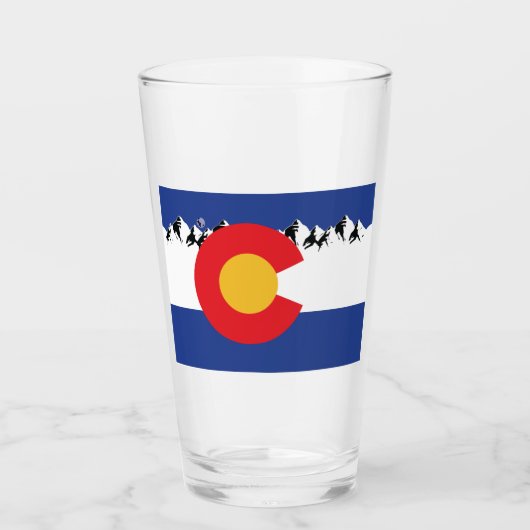 Colorado Vlag en bergen Glas (Voorkant)