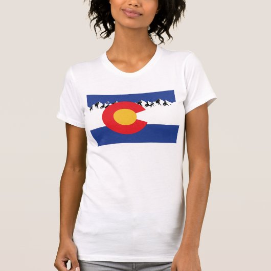 Colorado Vlag en bergen T-shirt (Voorkant)