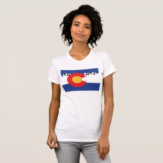 Colorado Vlag en bergen T-shirt (Voorkant volledig)