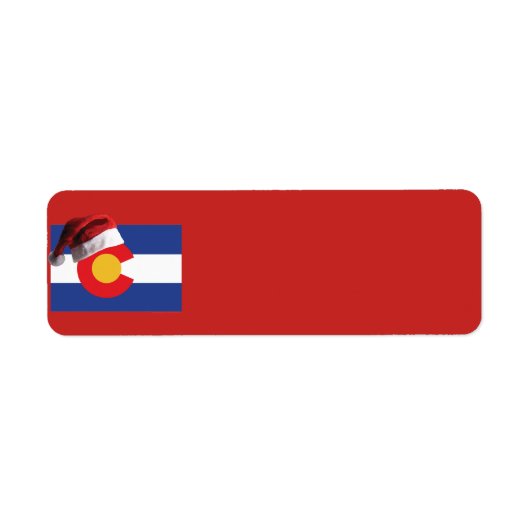 Colorado Vlag en Santa Hat Etiket (Voorkant)