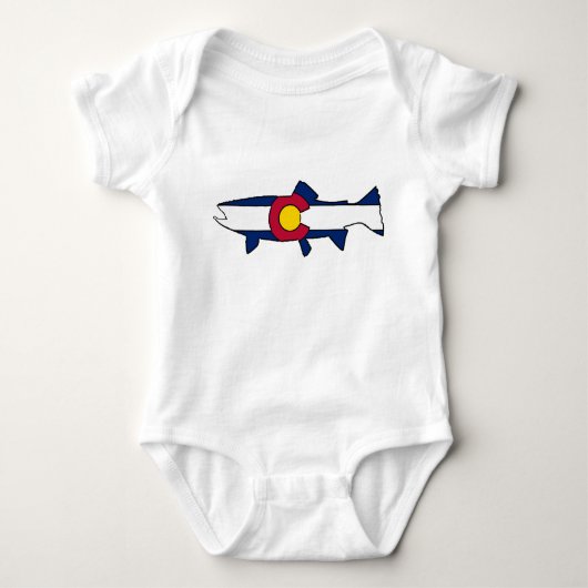 Colorado vlag forel vis baby outfit romper (Voorkant)