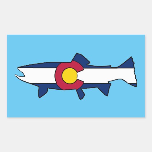 Colorado vlag forel vis rechthoek stickers (Voorkant)