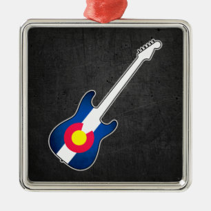 Colorado vlag gitaar grunge vierkant ornament
